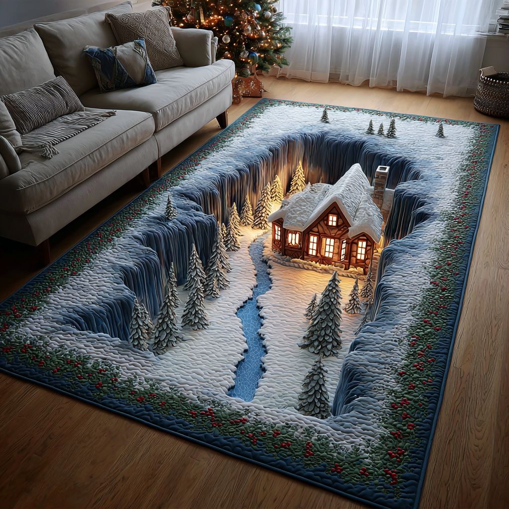 Silent Town area rug in a living room
