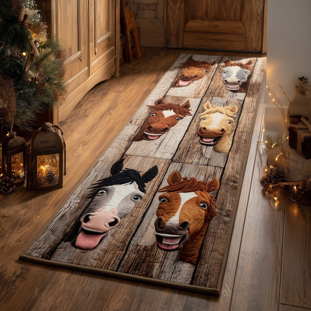 Silly Horse Runner Rug - Cute Pet Design | Animal Printed Runner Rug