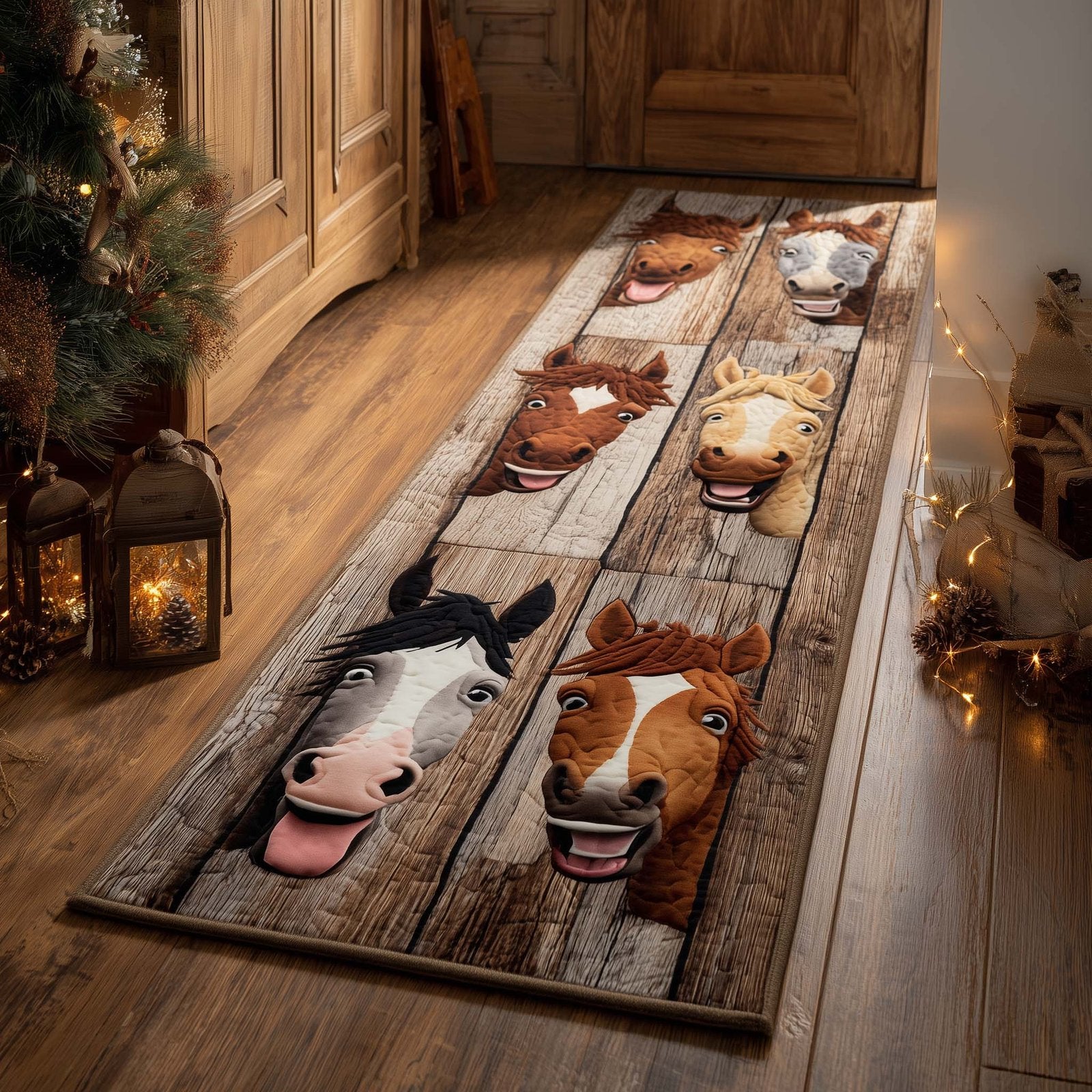 Silly Horse Runner Rug - Cute Pet Design | Animal Printed Runner Rug