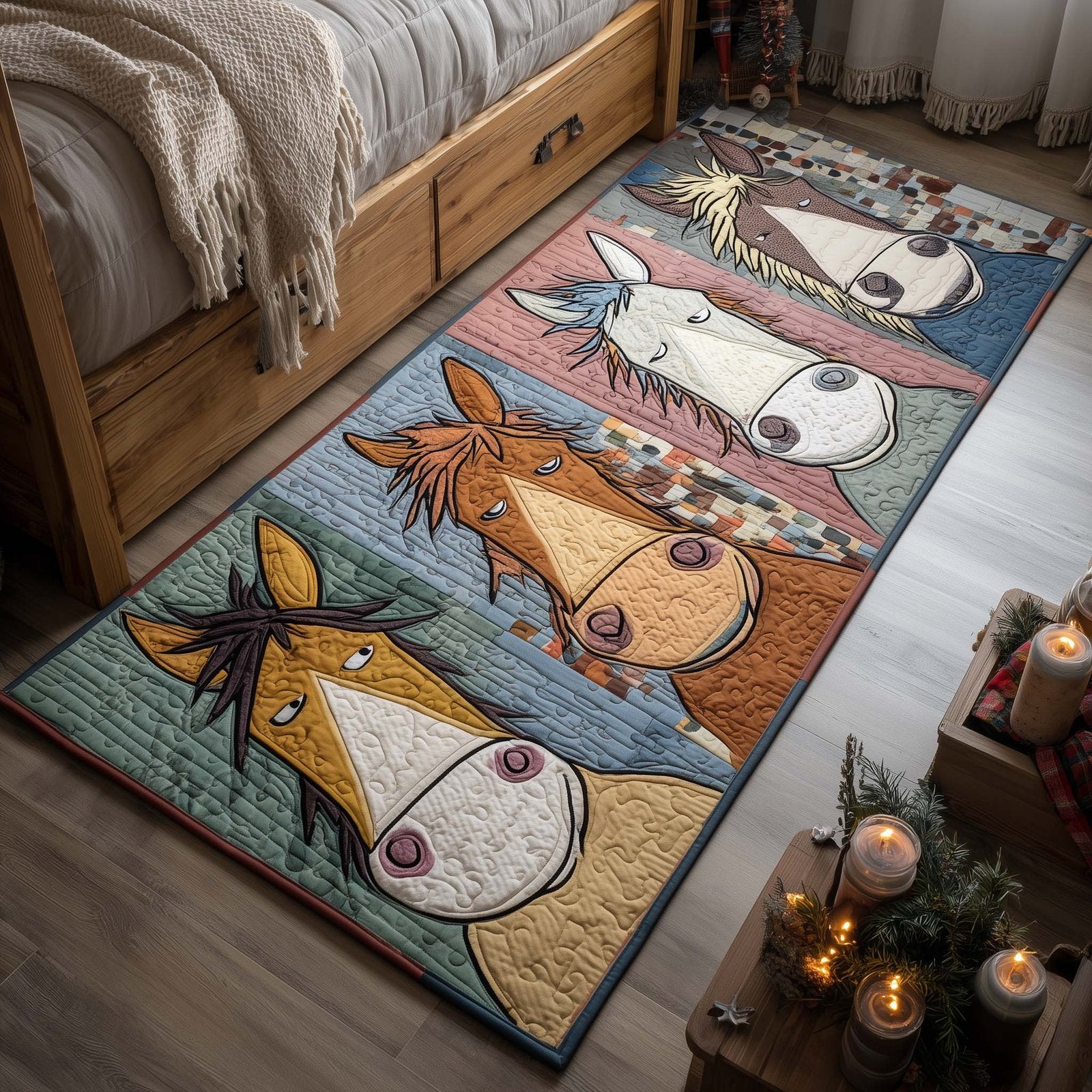 Silly Horse Runner Rug - Cute Pet Design | Animal Printed Runner Rug