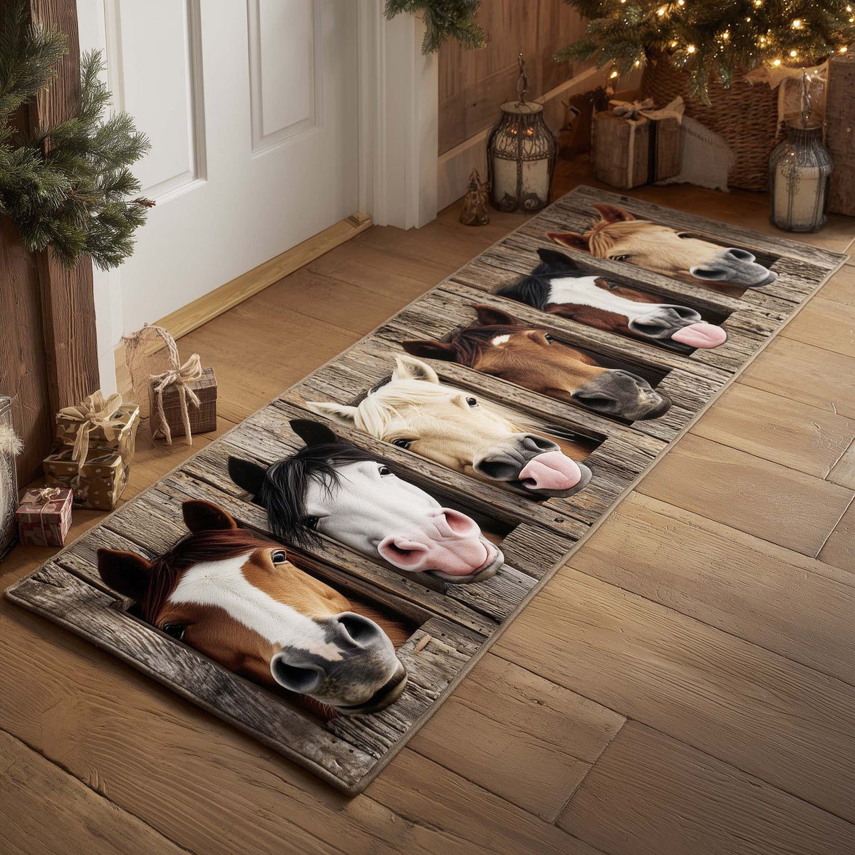 Silly Horse Runner Rug - Cute Pet Design | Animal Printed Runner Rug