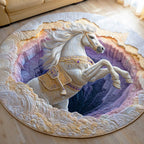 Silver Moon Charger Round Mat Rug - washable non-slip printed rug