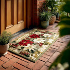 Silver Poinsettia Path Doormat - Nature Design | Printed Welcome Doormat