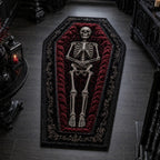 Skeletal Coffin Crypt Custom Shape Area Rug - Nature Design | Die-Cut Non-Slip Rug - washable non-slip printed rug