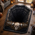 Skeleton Abyss Custom Shape Area Rug - Seasonal Design | Die-Cut Non-Slip Rug - washable non-slip printed rug