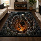 Skeleton area rug in a living room