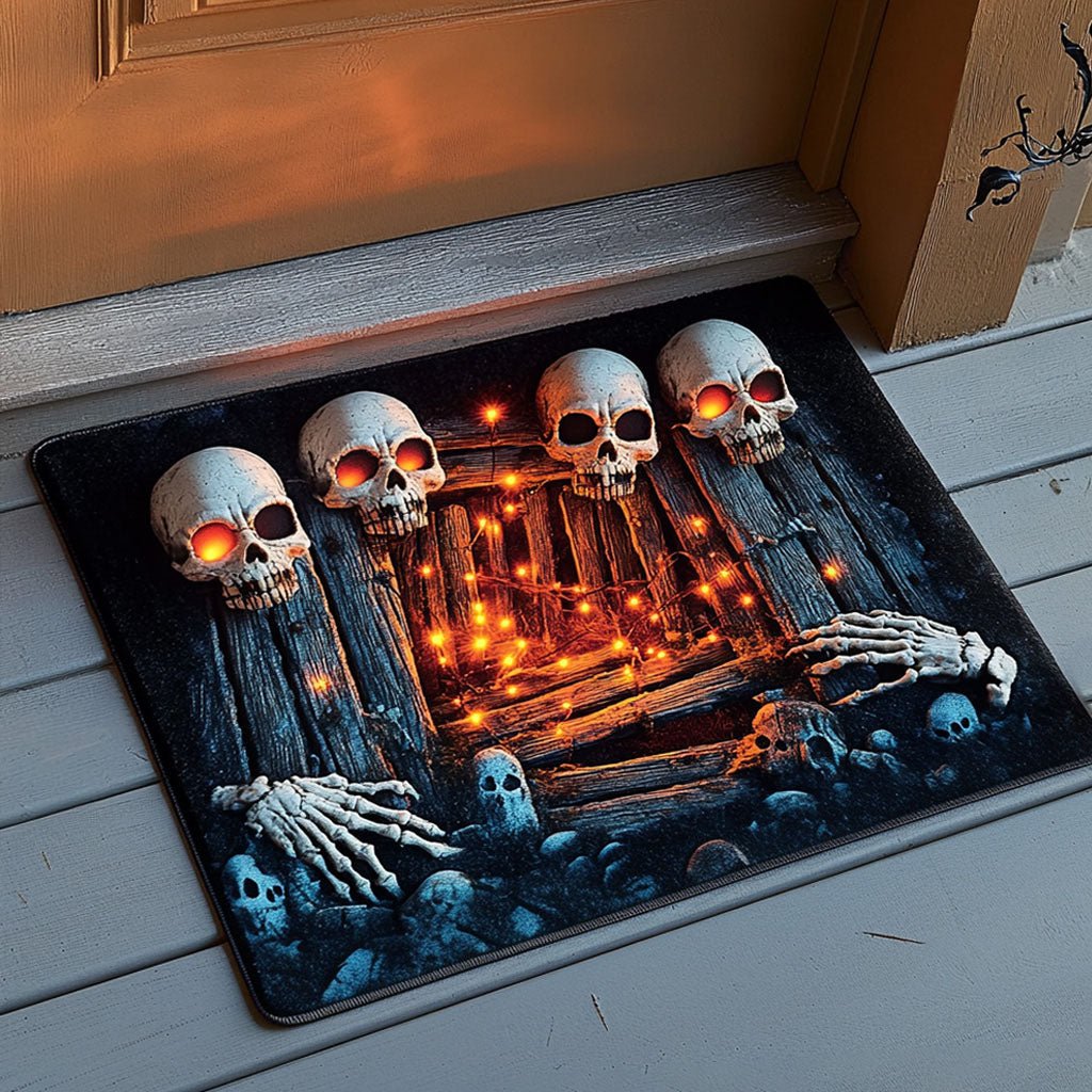 Skeleton Crossing Doormat - Faith Inspired Design | Printed Welcome Doormat