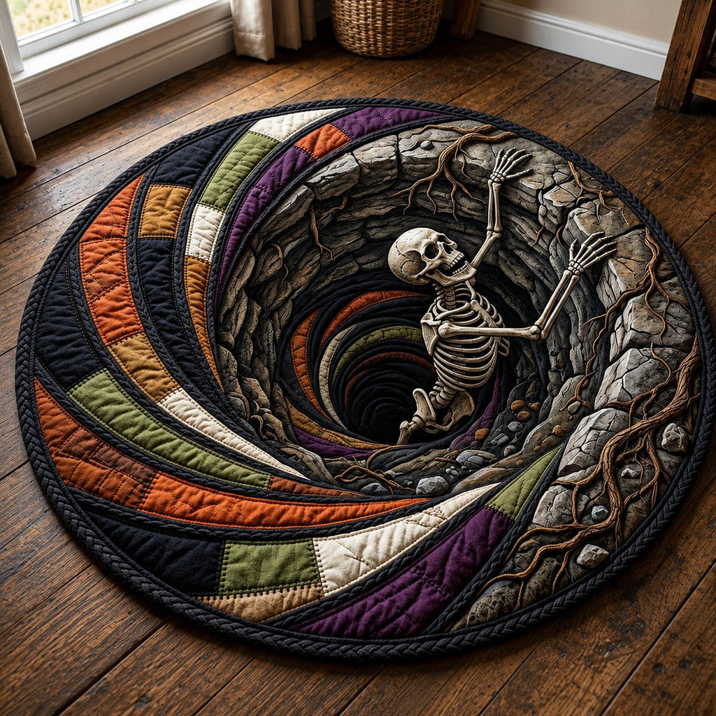Skeleton Escaping Vortex Round Mat Rug - Nature Design | Serene Home Decor
