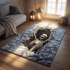 Skeleton Grave area rug in a living room