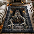Skeleton King area rug in a living room