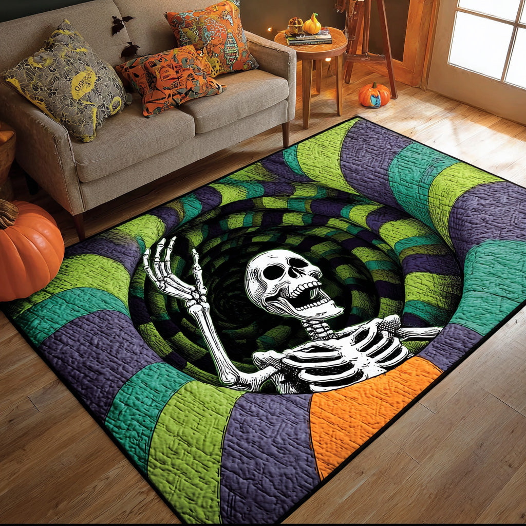 Skeleton Snare area rug in a living room