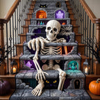 Skeleton Throne Runner Rug - Seasonal Design | Festive Runner Rug - washable non-slip printed rug