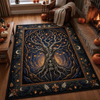 Skeleton Tree Of Souls area rug in a living room