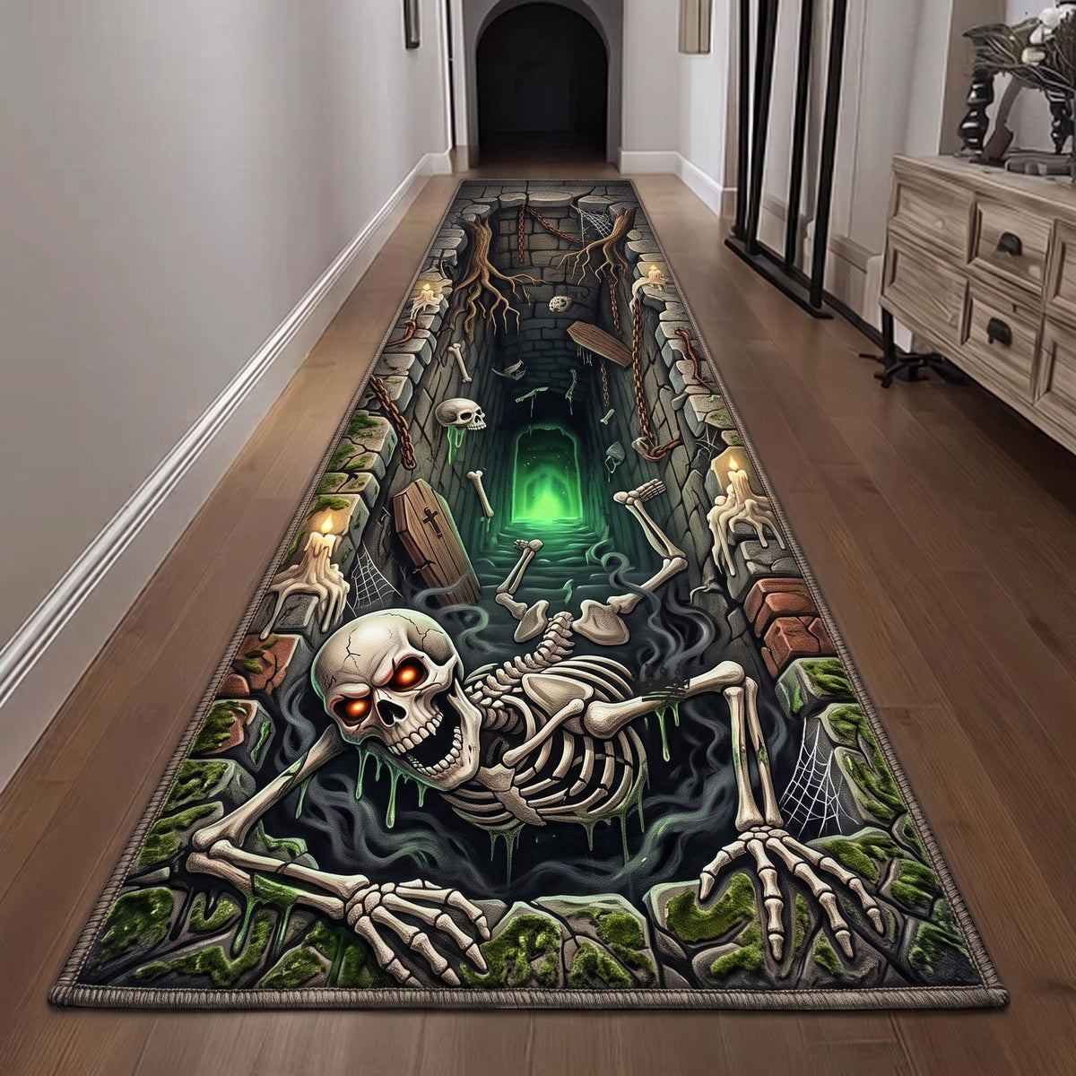 Skeleton Vibes Runner Rug - Nature Design | Serene Runner Rug