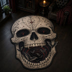 Skull Abyss Custom Shape Area Rug - Nature Design | Die-Cut Non-Slip Rug - washable non-slip printed rug