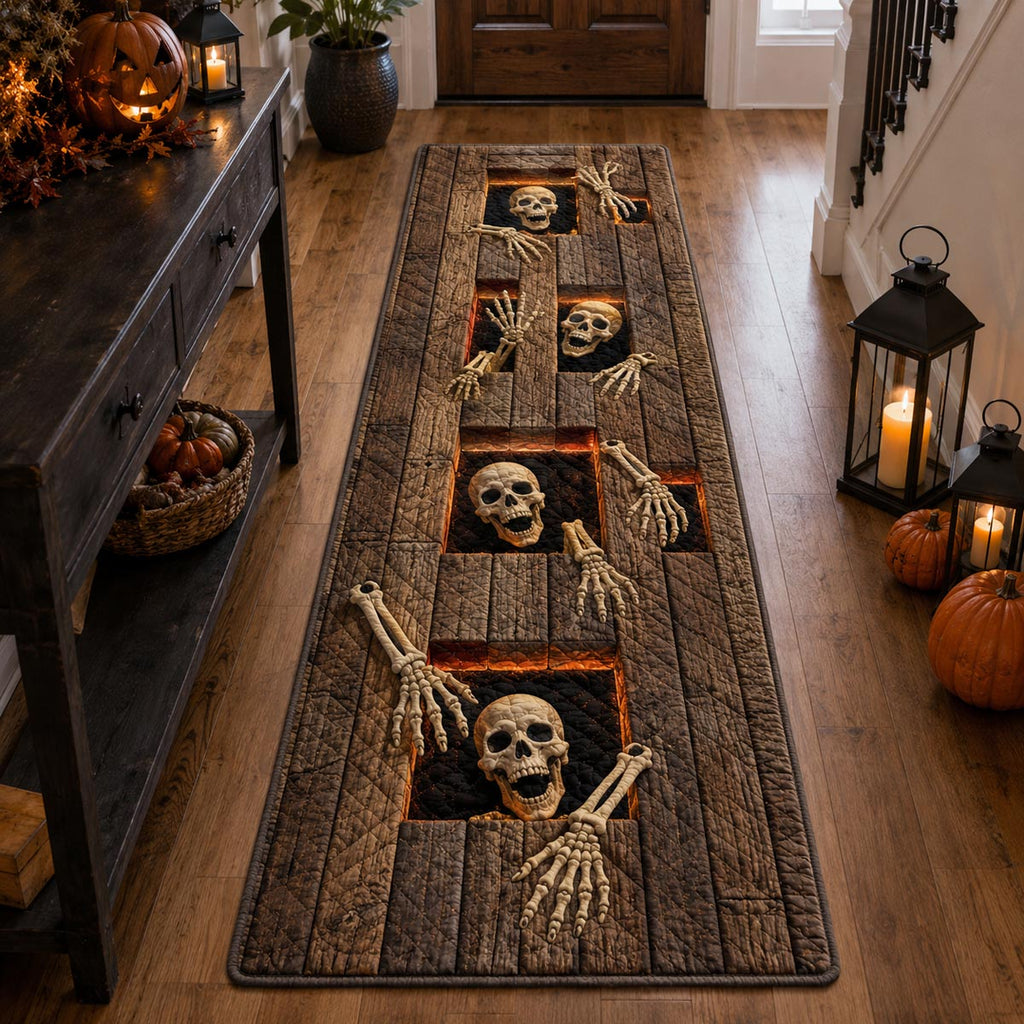 Skull Corridor Runner Rug - Nature Design | Serene Runner Rug (Design 1) - washable non-slip printed rug