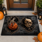 Skull Harvest Welcome Doormat - Seasonal Holiday Design | Printed Welcome Doormat