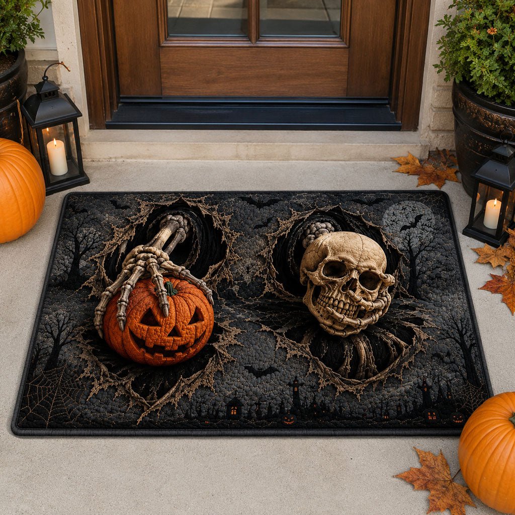 Skull Harvest Welcome Doormat - Seasonal Holiday Design | Printed Welcome Doormat