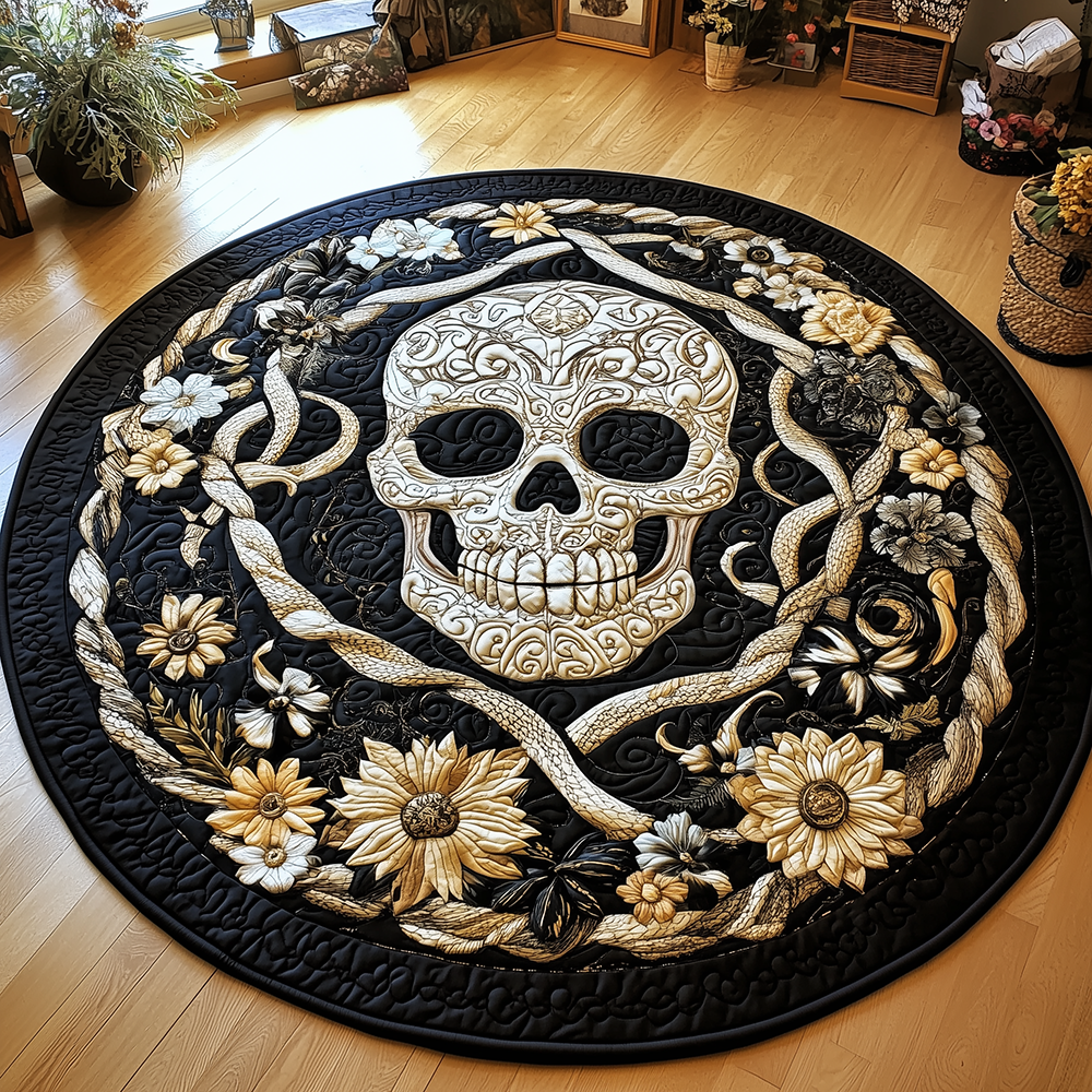 Skull Round Mat Rug