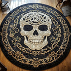 Skull Round Mat Rug - Nature Design | Serene Home Decor