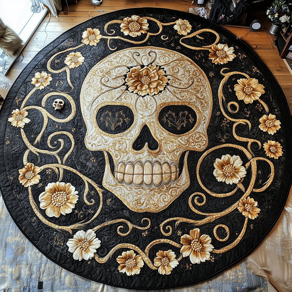 Skull Round Mat Rug - Nature Design | Serene Home Decor