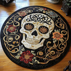 Skull Round Mat Rug - Nature Design | Serene Home Decor