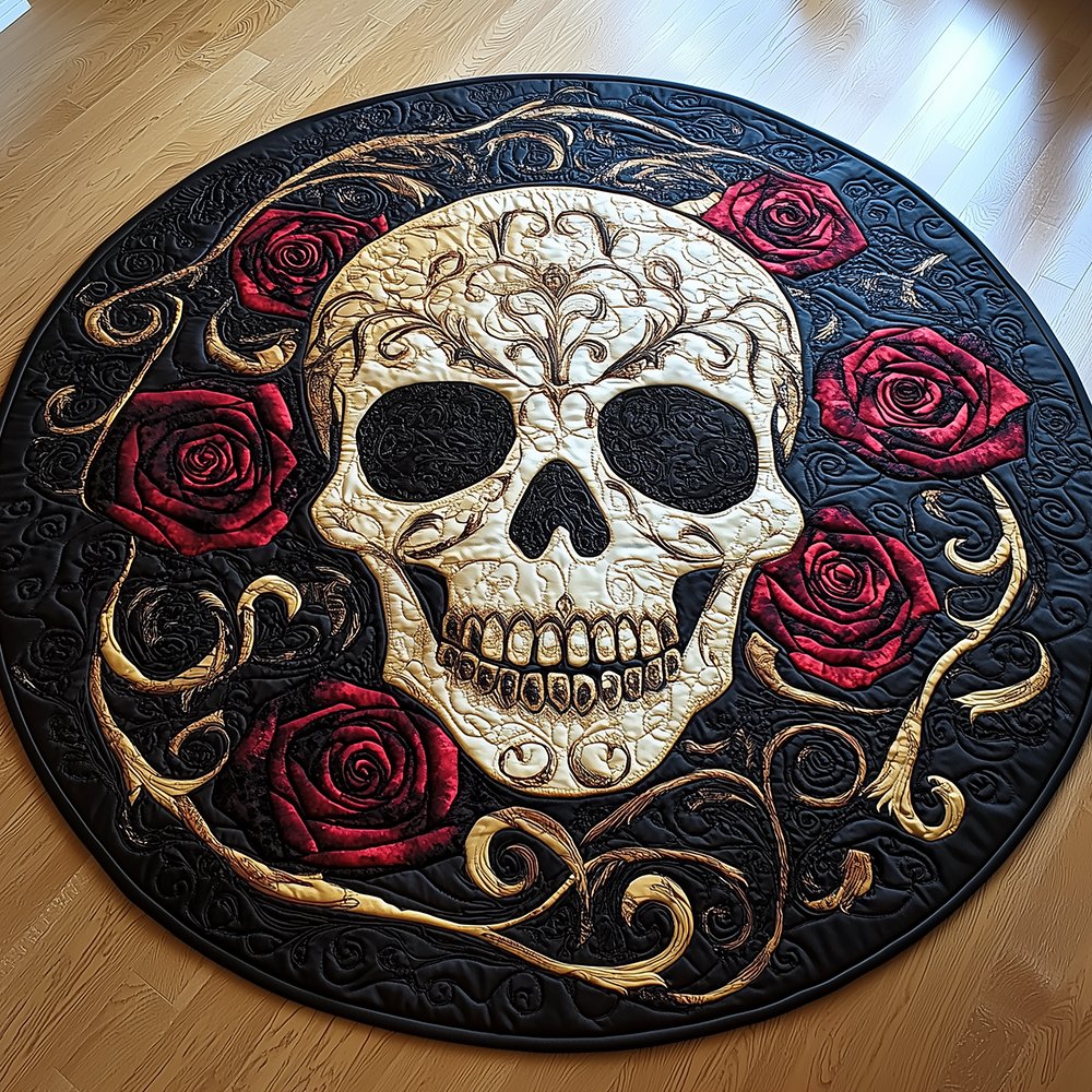 Skull Round Mat Rug - Nature Design | Serene Home Decor