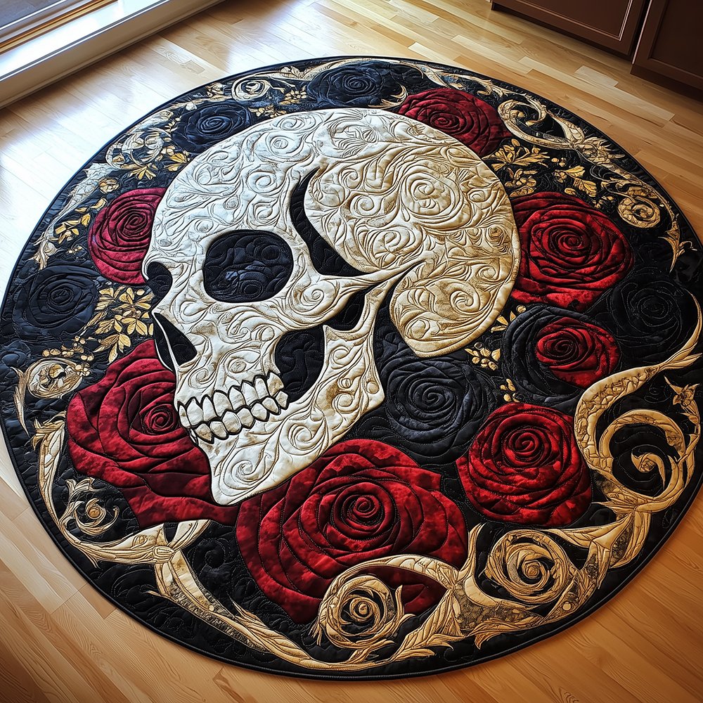 Skull Round Mat Rug - Nature Design | Serene Home Decor