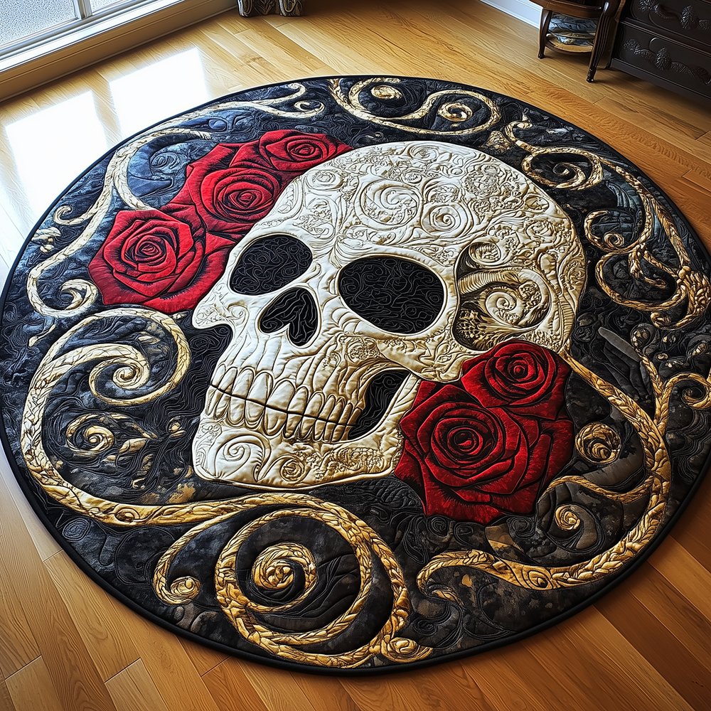 Skull Round Mat Rug - Nature Design | Serene Home Decor