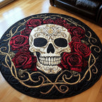 Skull Round Mat Rug - Nature Design | Serene Home Decor