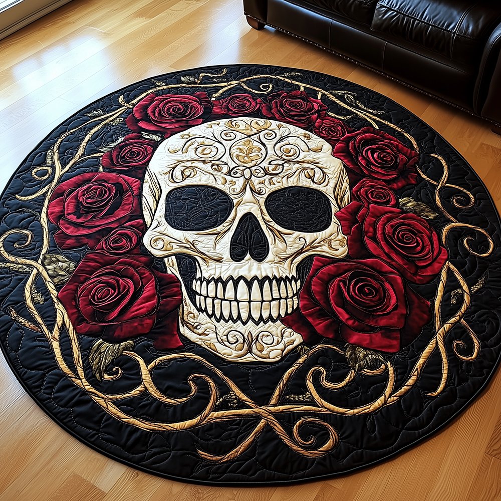 Skull Round Mat Rug - Nature Design | Serene Home Decor