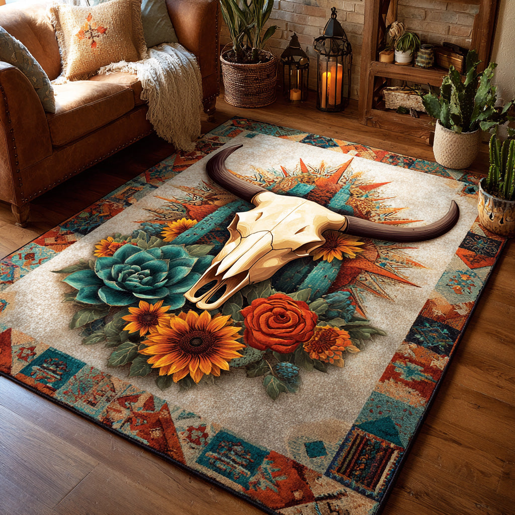 Skull Ridge area rug in a living room