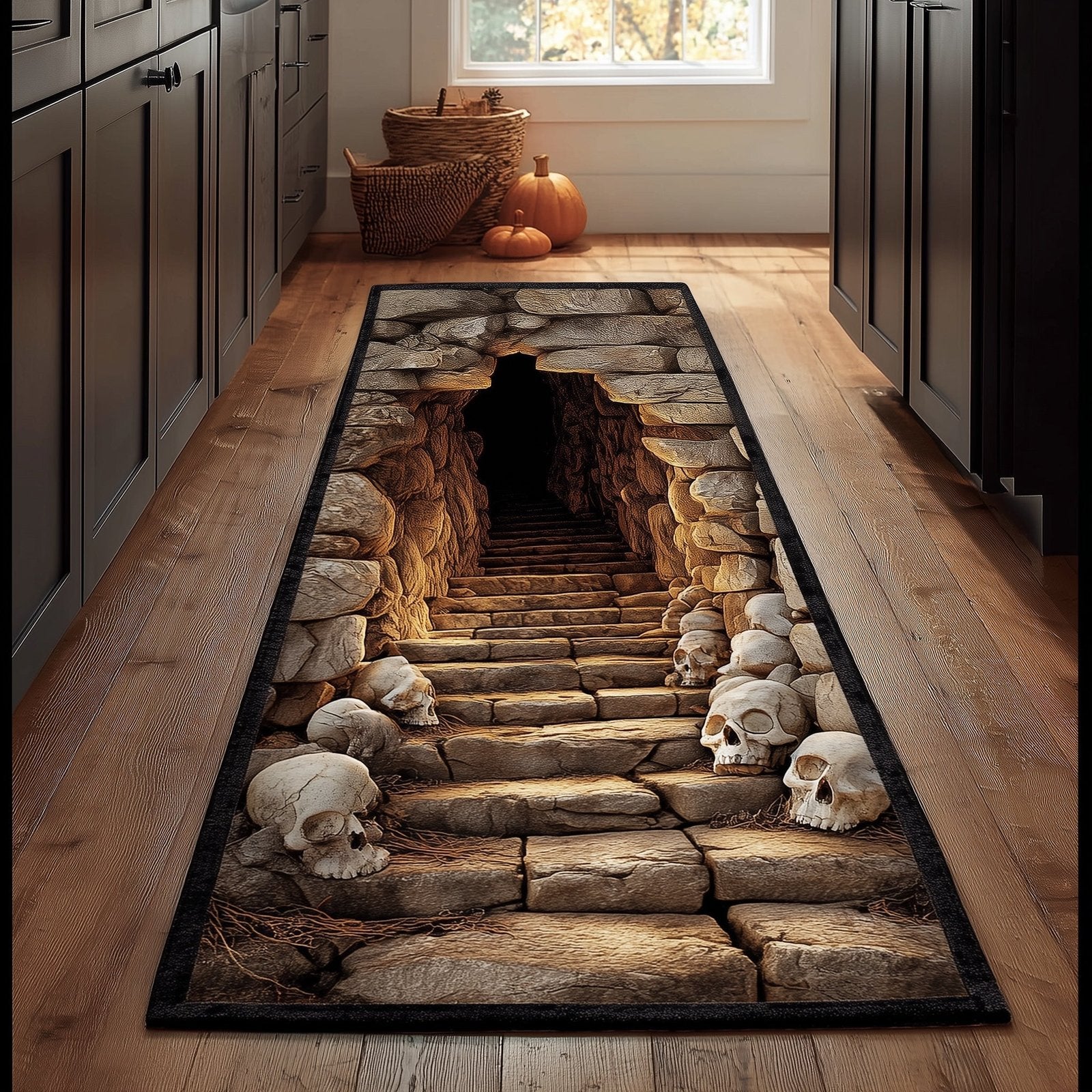 Skull Tunnel Runner Rug - Nature Design | Serene Runner Rug