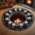 Skull Well Round Mat Rug - washable non-slip printed rug