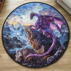 Sky Roar Round Mat Rug - washable non-slip printed rug