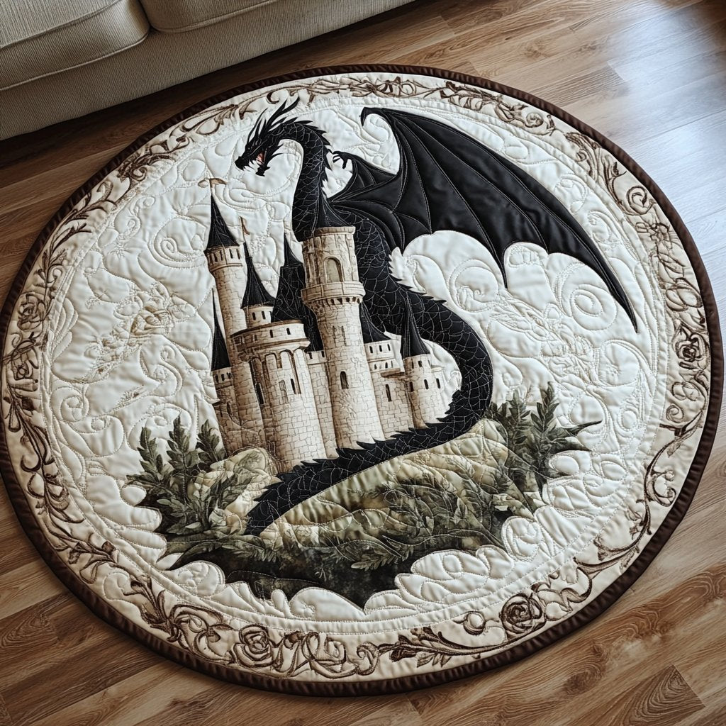 Sky Sovereign Round Mat Rug - washable non-slip printed rug