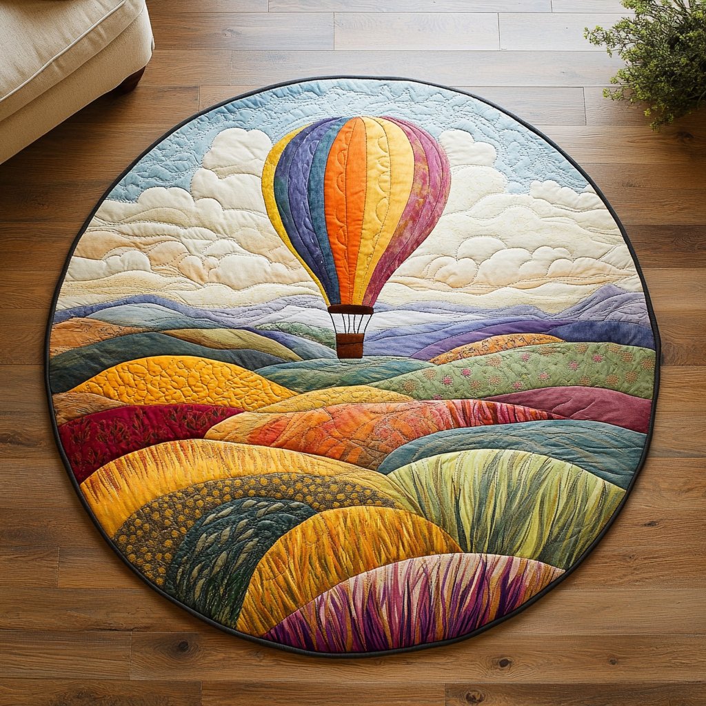 Sky Wanderer Round Mat Rug - washable non-slip printed rug