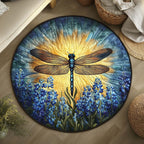 Skyburst Flight Round Mat Rug - washable non-slip printed rug