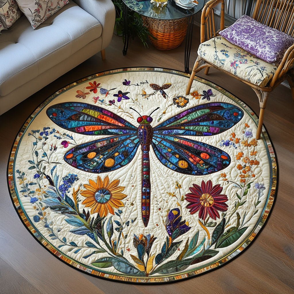 Skyward Serenity Round Mat Rug - washable non-slip printed rug