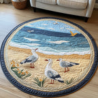 Skyward Soar Round Mat Rug - washable non-slip printed rug