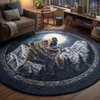 Slate Roar Round Mat Rug - washable non-slip printed rug