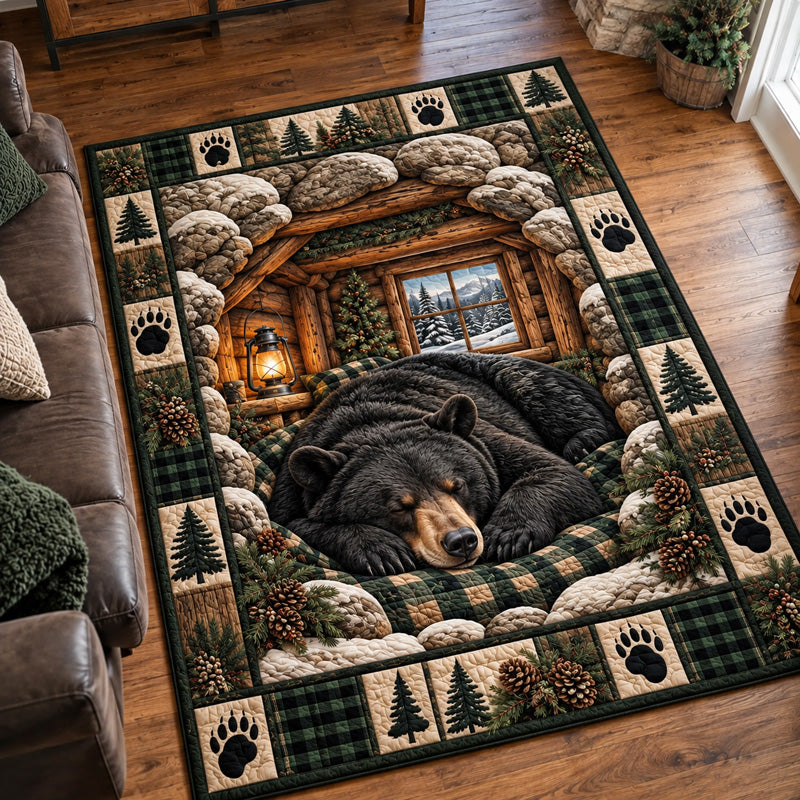 Sleeping Bear Cabin area rug in a living room