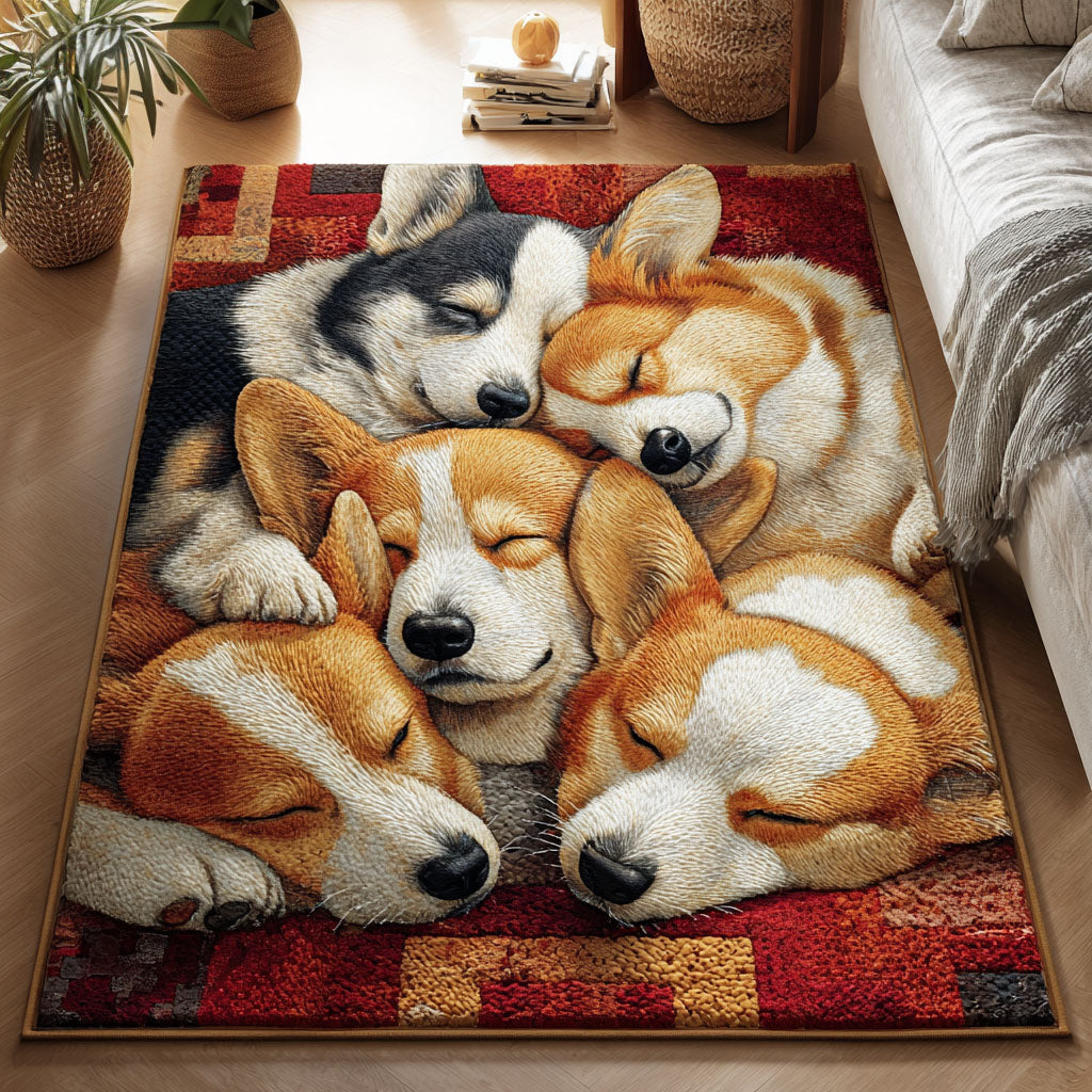 Sleepy Short Legs area rug in a living room