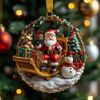 Festive Flock Christmas Ornament
