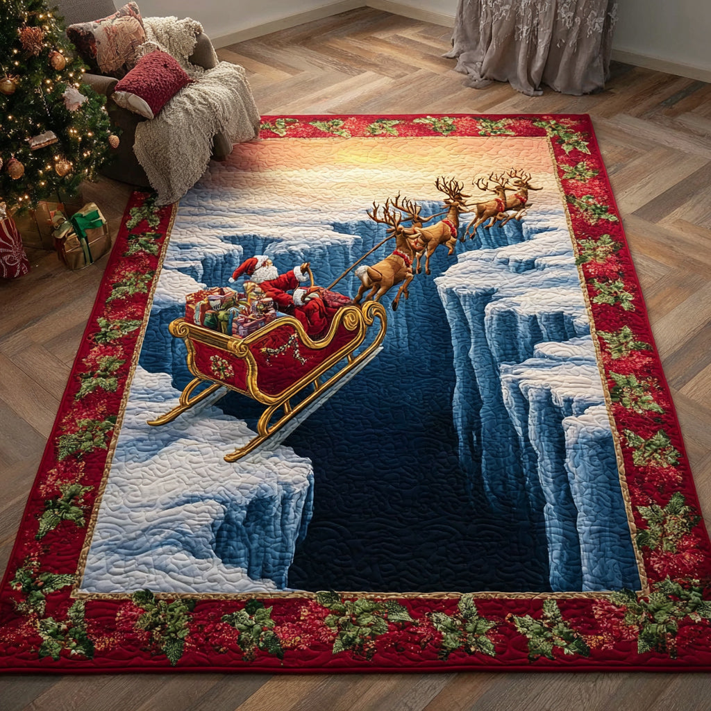Sleigh Santa Claus area rug in a living room