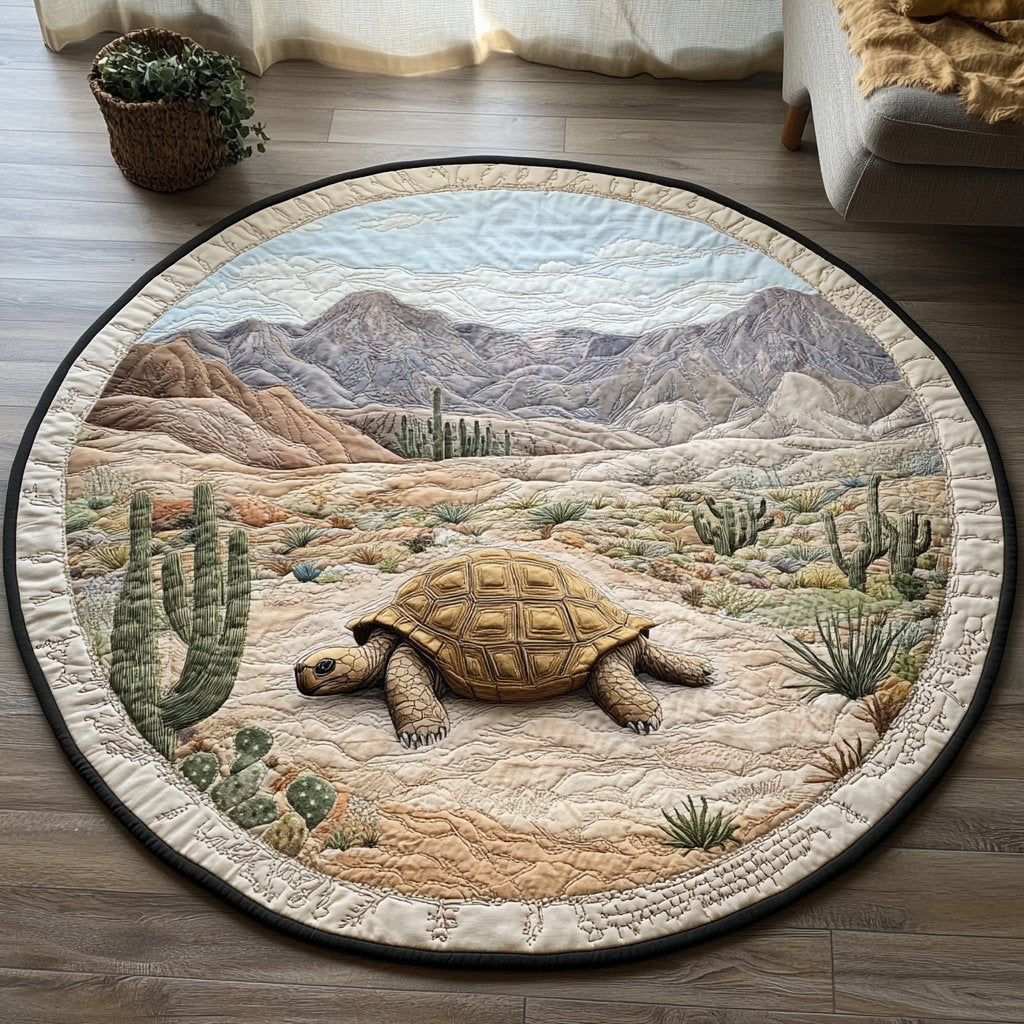 Slow Tortoise Round Mat Rug - washable non-slip printed rug