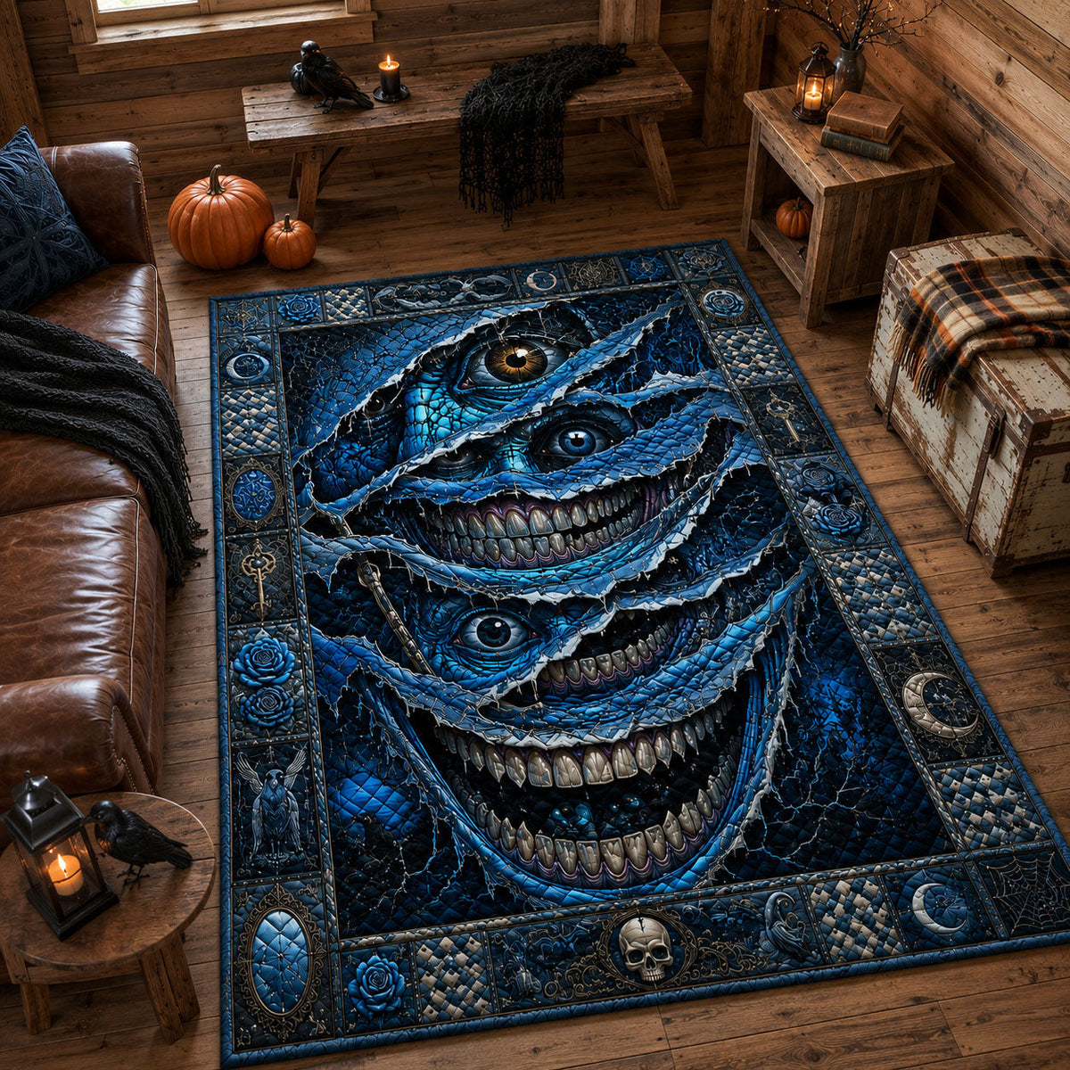 Smiles Beneath area rug in a living room