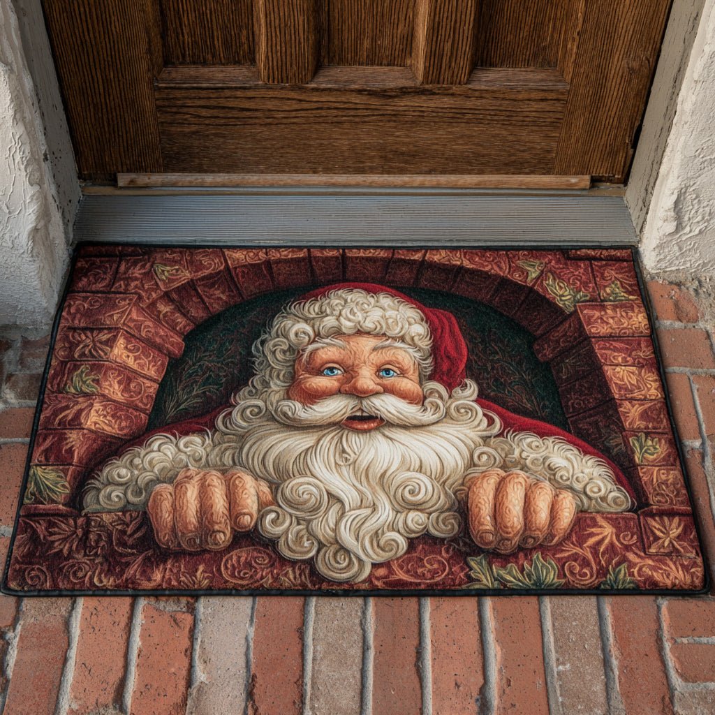 Smiling Santa Claus Doormat - Seasonal Holiday Design | Printed Welcome Doormat