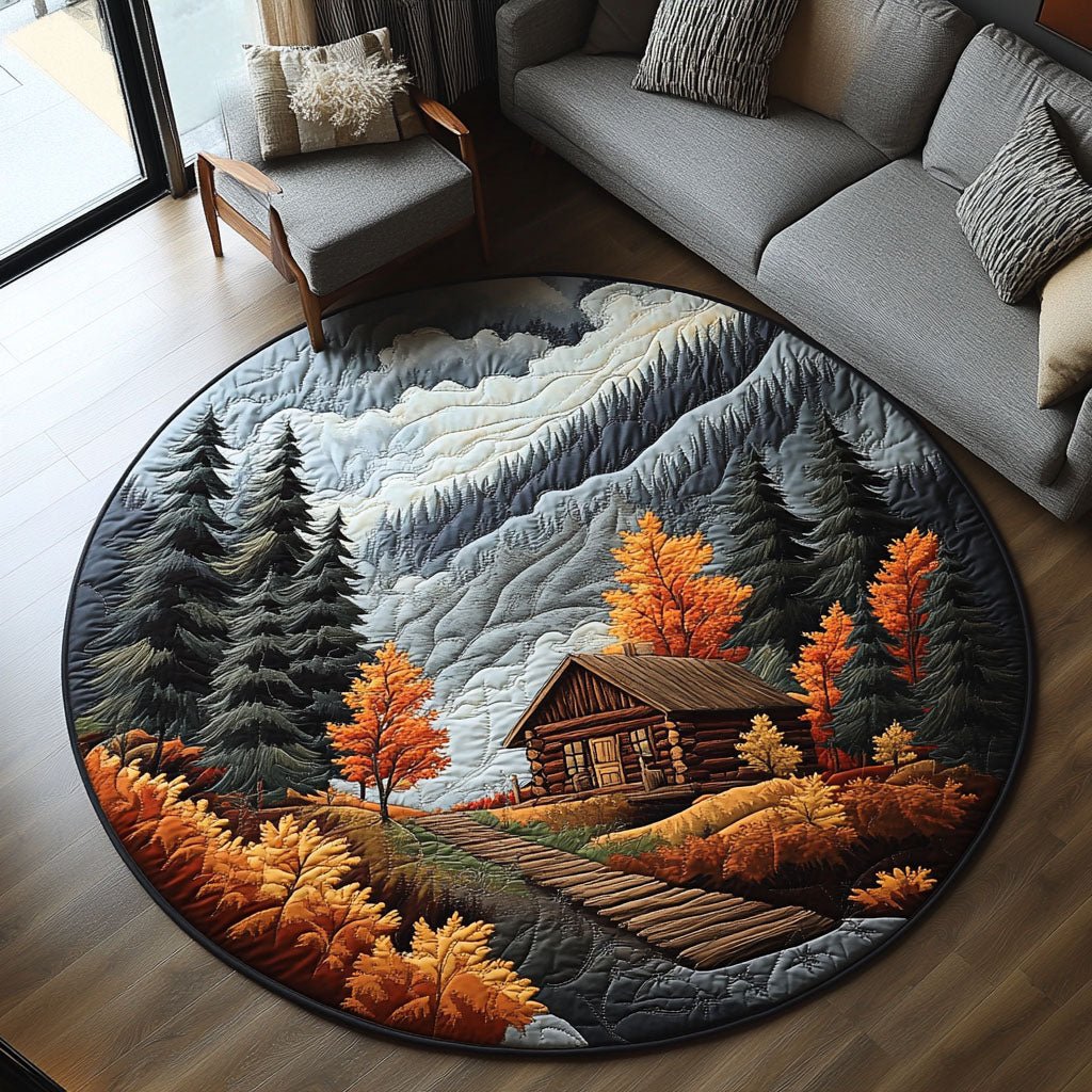 Smoky Valley Haven Round Mat Rug - washable non-slip printed rug