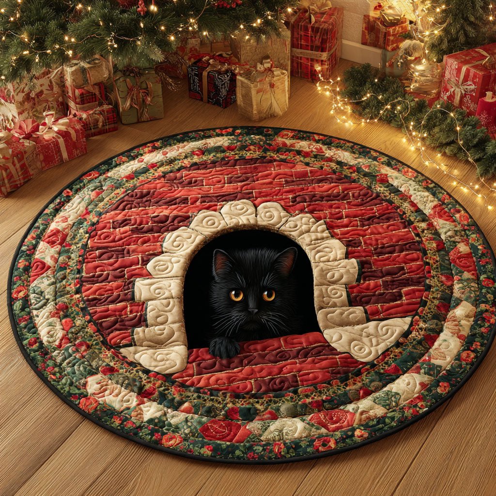 Snow Arch Round Mat Rug - washable non-slip printed rug